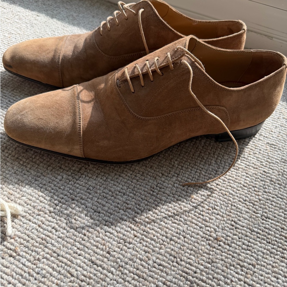 Christian Louboutin Men's Tan Suede Oxford Shoes